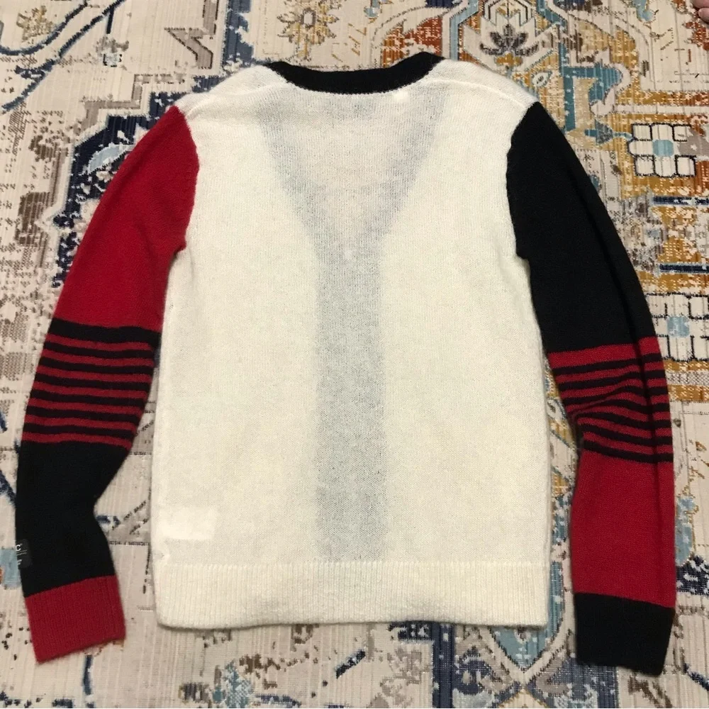 🐲💙WESC color blocked wool-mohair blend Unisex Knitted sweater - Picture 2 of 10